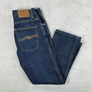 Nudie Jeans Mens 32x32 (Fits 30x27) Blue Slim Jim Dry Broken Twill Casual Preppy